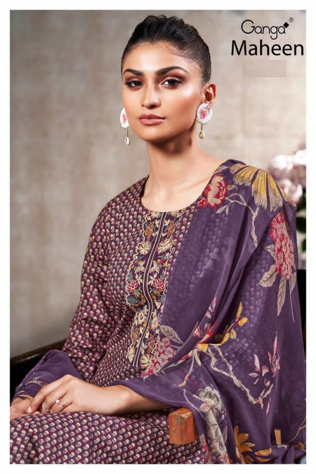 Maheen By Ganga Cotton Printed Embroidered Salwar Suit Exporters In India